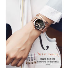 Reloj de cuarzo para niñas de estilo dulce de marca OLEVS, Material de acero inoxidable, correa de reloj milanesa, relojes de pulsera, reloj impermeable para dama
